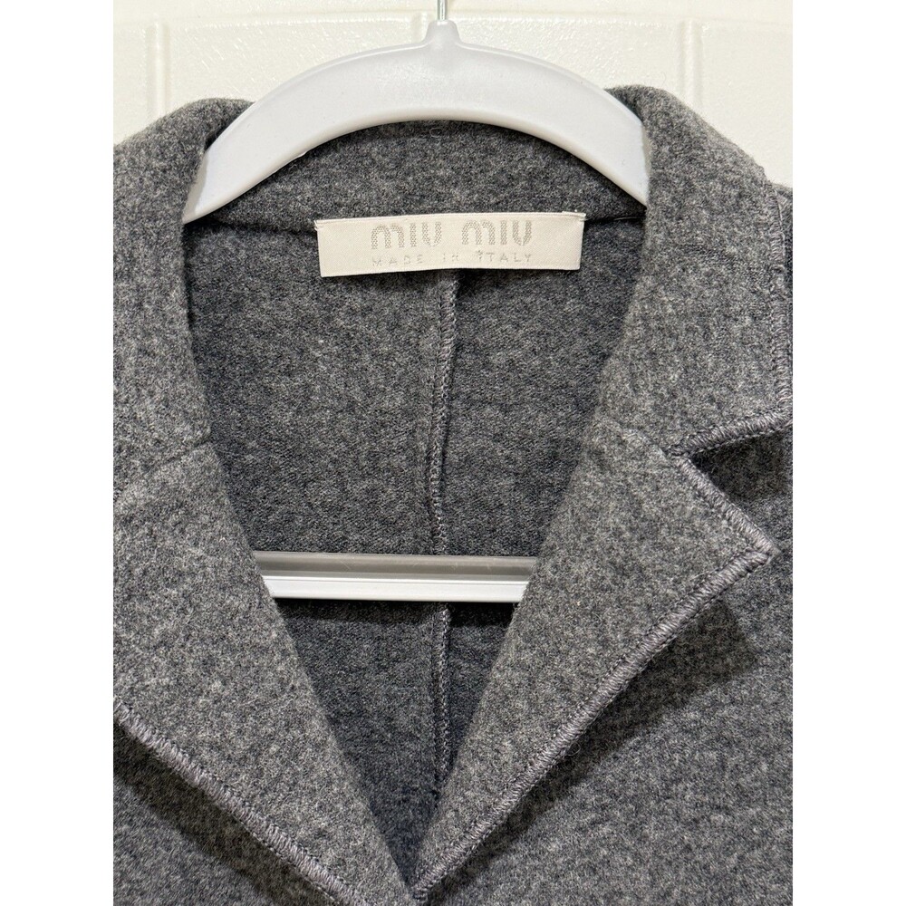 VTG Miu Miu Wool Casual Blazer Gray Sz 42 Jacket Italy Minimalist *READ! - Picture 5 of 14